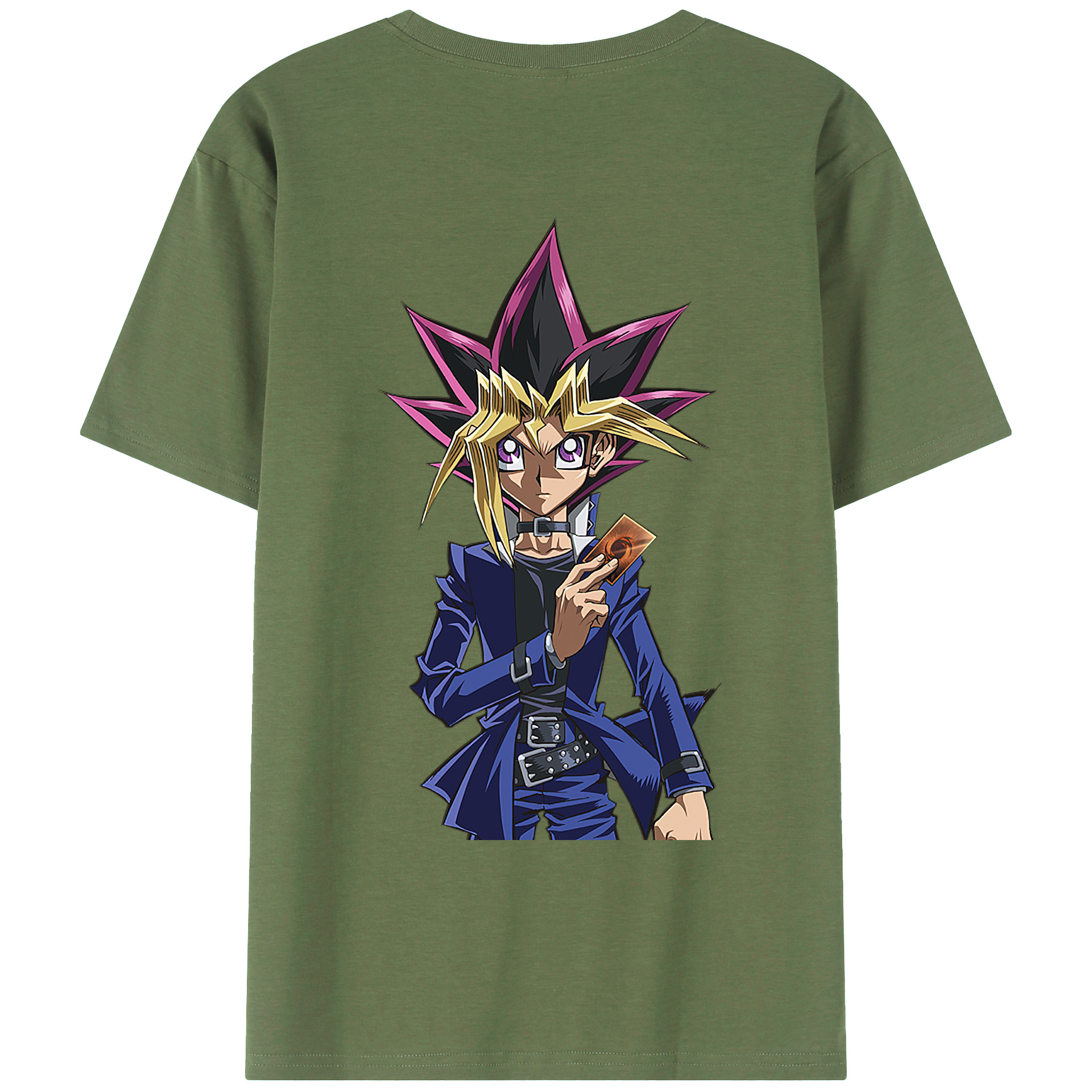 （画像用） 遊☆戯☆王 Yu-Gi-Oh! 綿100％ メンズ半袖Tシャツ（バックプリント） 通気性